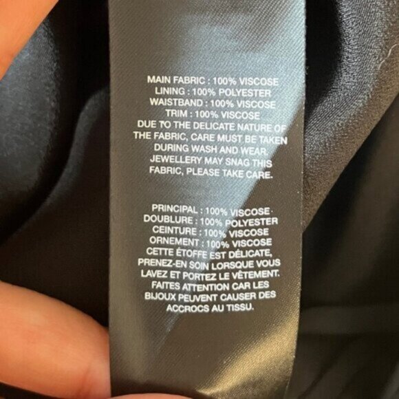 Self Portrait Wide Leg Black Satin Jumpsuit - Picture 11 of 12